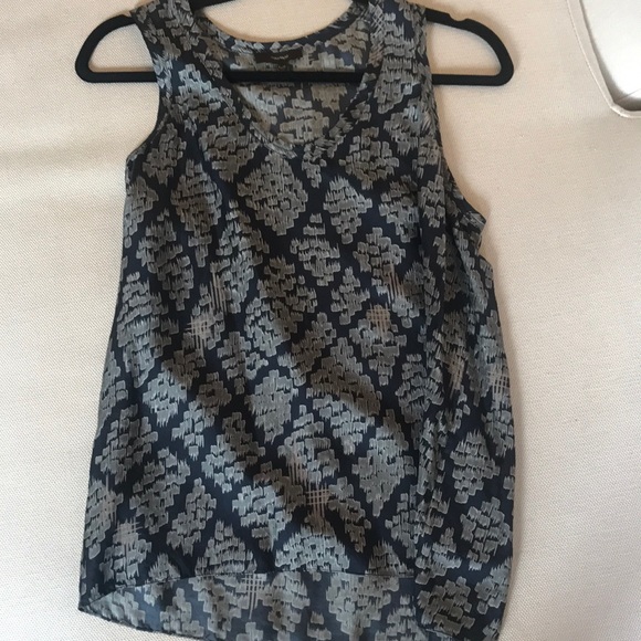Blue and grey Vera Wang silk tank - Picture 1 of 3